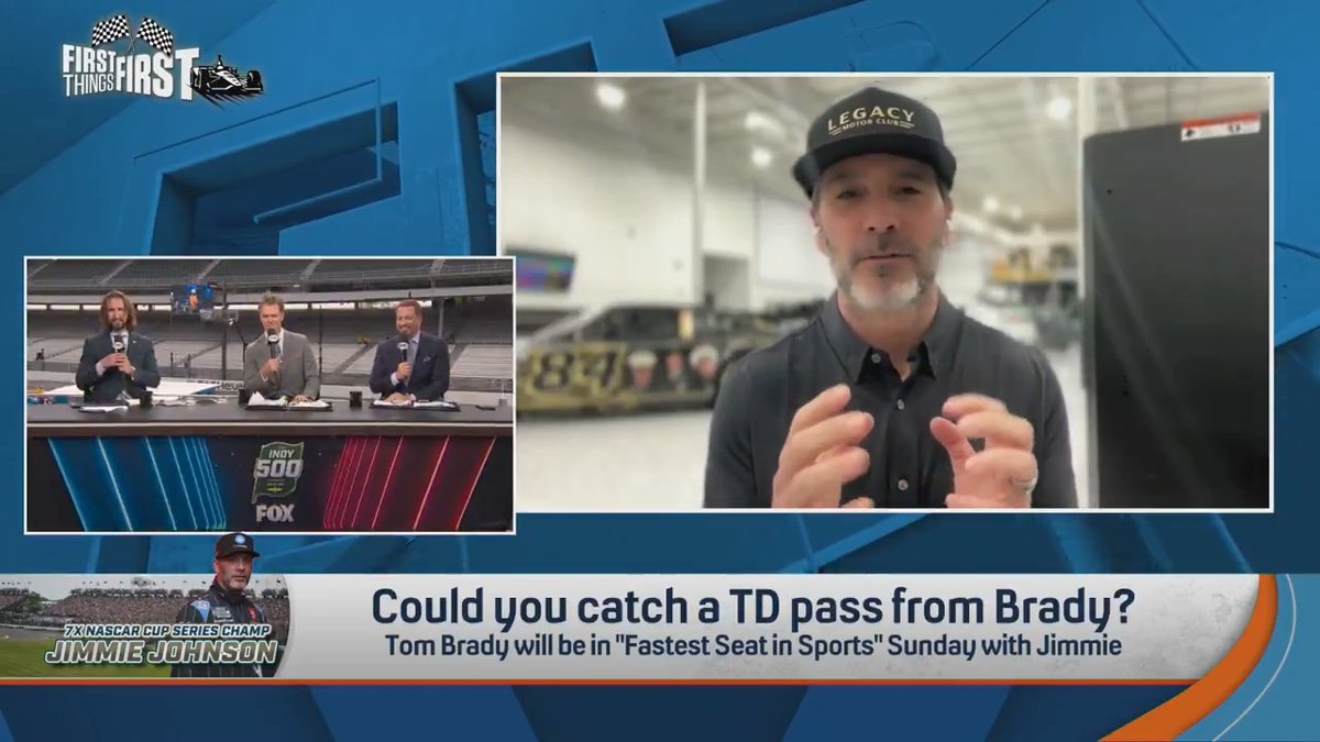 Could Jimmie Johnson catch a touchdown pass from Tom Brady? “If I had those sticky gloves, I wanna believe I could.” Chris Broussard has never been more validated 😅