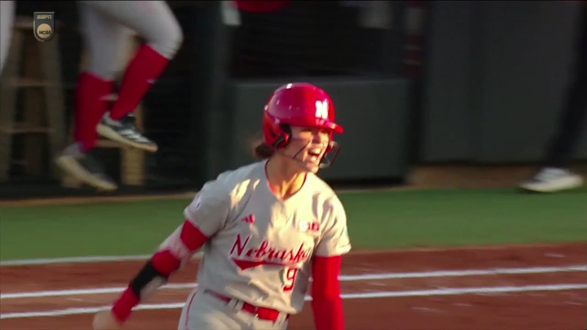 GOODBYE BALL 👋 #RoadToWCWS x 🎥 ESPN2 / Nebraska Softball