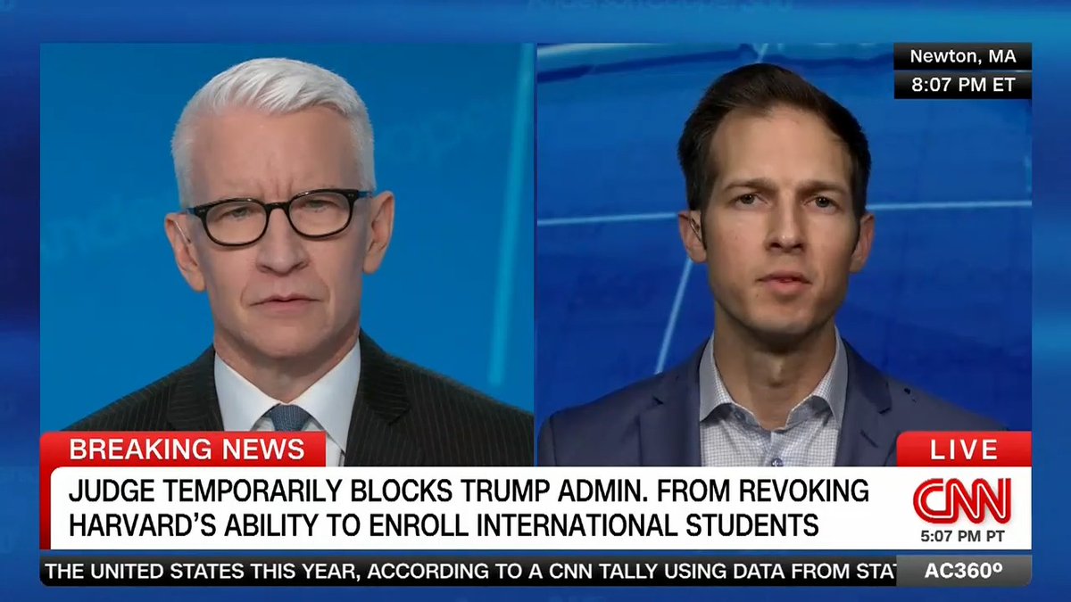 "The cutting edge research that this country does is done with an accent": Massachusetts Rep. Jake Auchincloss, a Harvard alumnus, on the Trump administration's attempt to ban the university from enrolling international students.