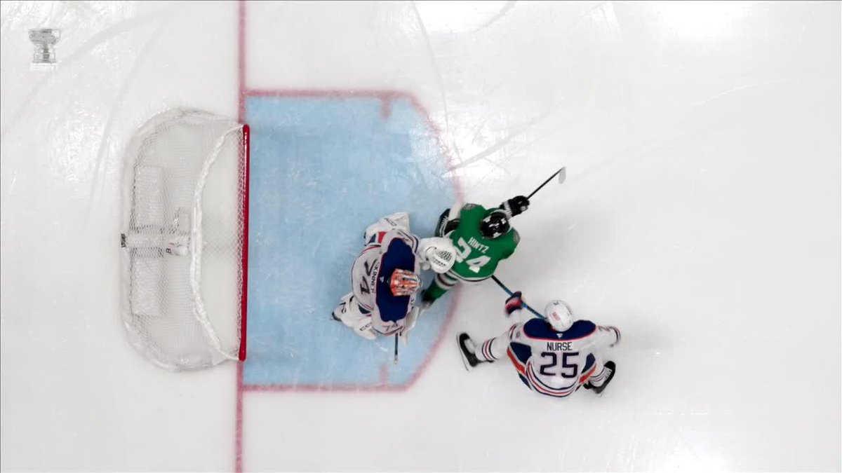 Roope Hintz gets assistance off the ice to the Dallas locker room after this hit from Nurse 😬