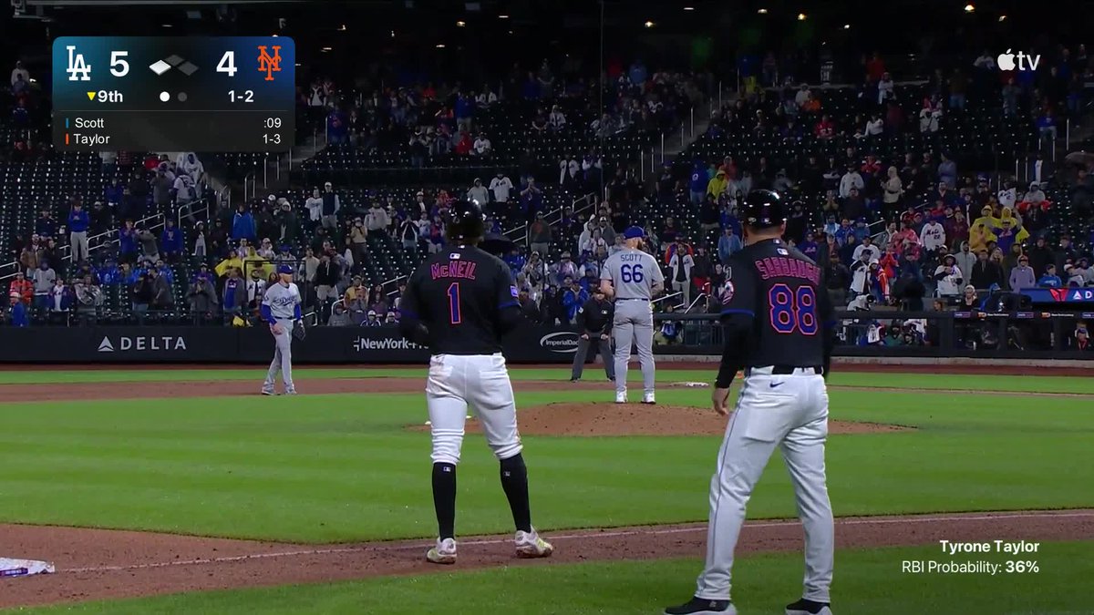 TYRONE TAYLOR TIES THE GAME IN THE 9TH!!!!!!!!!!!! (via Apple TV)
