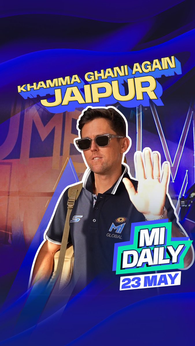 Touchdown Jaipur 🛬💙 Watch the travel diaries in today's #MIDaily 👉 #MumbaiIndians #PlayLikeMumbai
