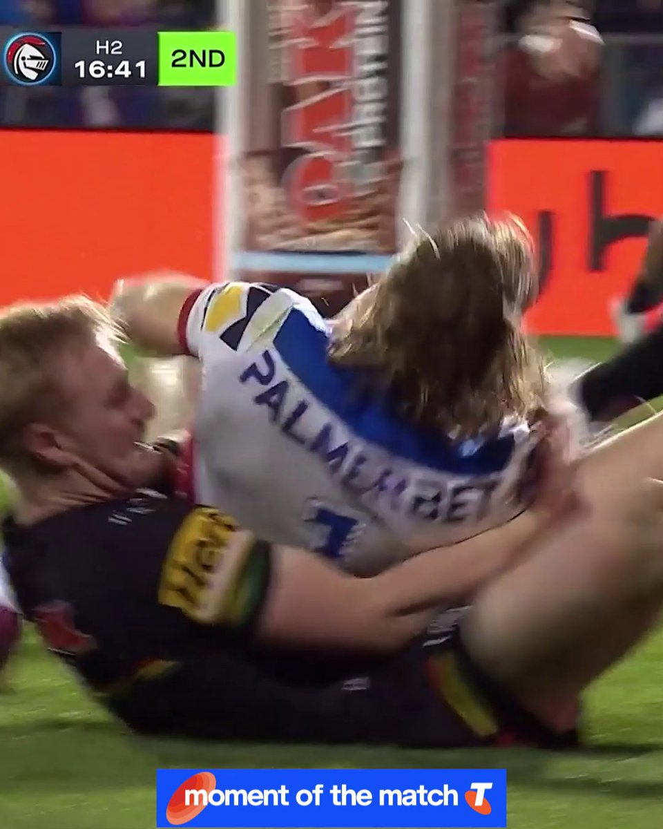 Jenkins with an incredible try-saver! 🤯 #NRLPanthersKnights Telstra Moment of the Match