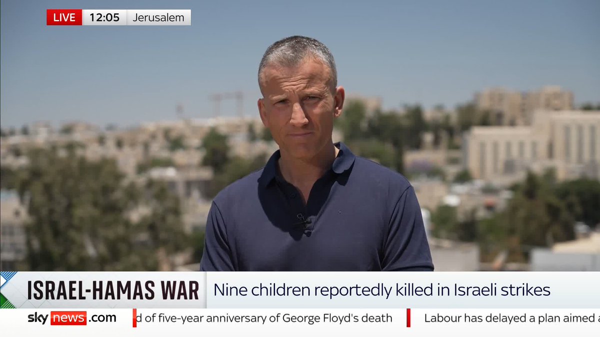 International Correspondent alex rossi reports from Jerusalem as an Israeli strike has reportedly killed nine children. 📺 Sky 501, Virgin 602, Freeview 233 and YouTube