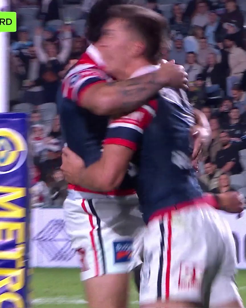 Razzle dazzle from the Roosters! 🔥 #NRLRoostersSharks