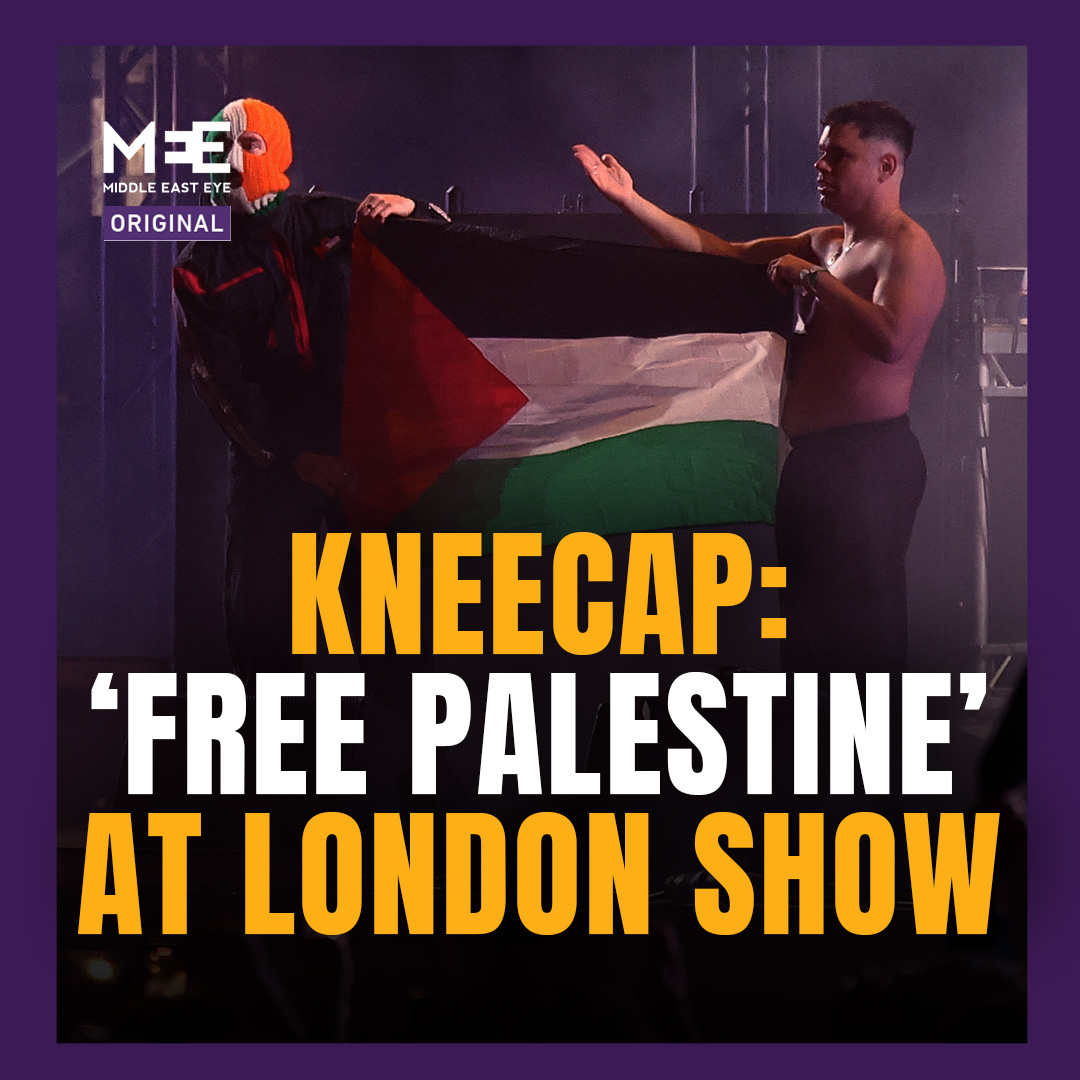 “The world needs to see solidarity of 20,000 people in a park in London shouting ‘Free, free Palestine’.” Irish rap trio Kneecap led chants of “Free Palestine” during their performance at London's Wide Awake Festival.