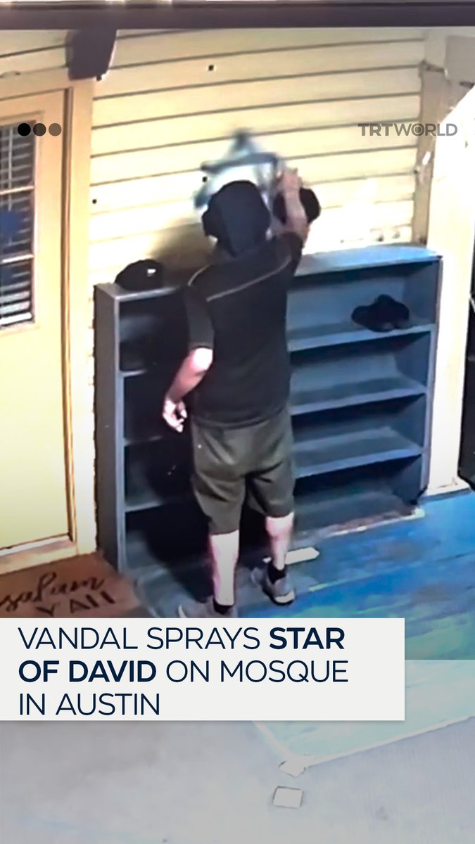 You won't see this on MSM. A zionist was captured vandalising the Nueces Mosque in Austin, Texas, by spray-painting multiple Stars of David, on its entrance on May 22.