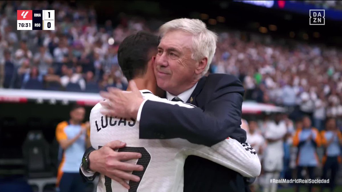 La emoción de Lucas Vázquez. El abrazo de todos sus compañeros. El cariño de todo el Santiago Bernabéu 🤍 Un cambio con sabor a adiós al Real Madrid 🎥 #LALIGAenDAZN ⚽