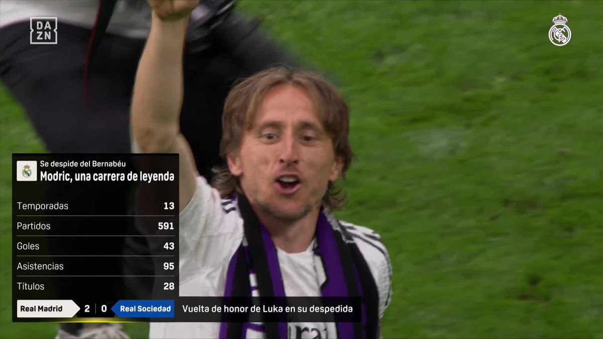 "CÓMO NO TE VOY A QUERER... SI FUISTE CAMPEÓN DE EUROPA UNA Y OTRA VEZ" 👑🏆 Luka Modric, gustándose en su despedida #LALIGAenDAZN ⚽