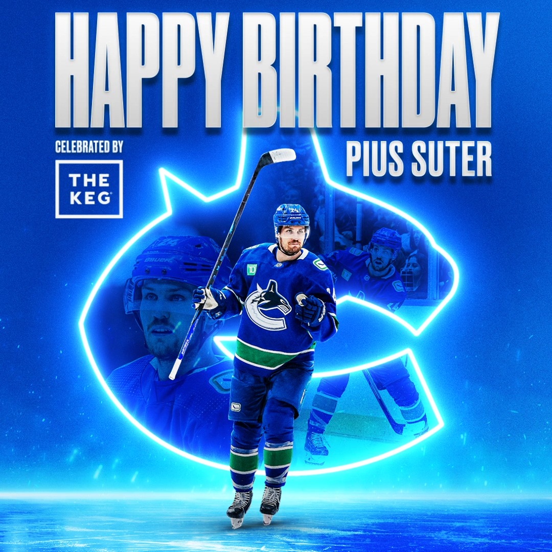 Join us in celebrating Pius Suter's birthday! 🎂 #Canucks | The Keg