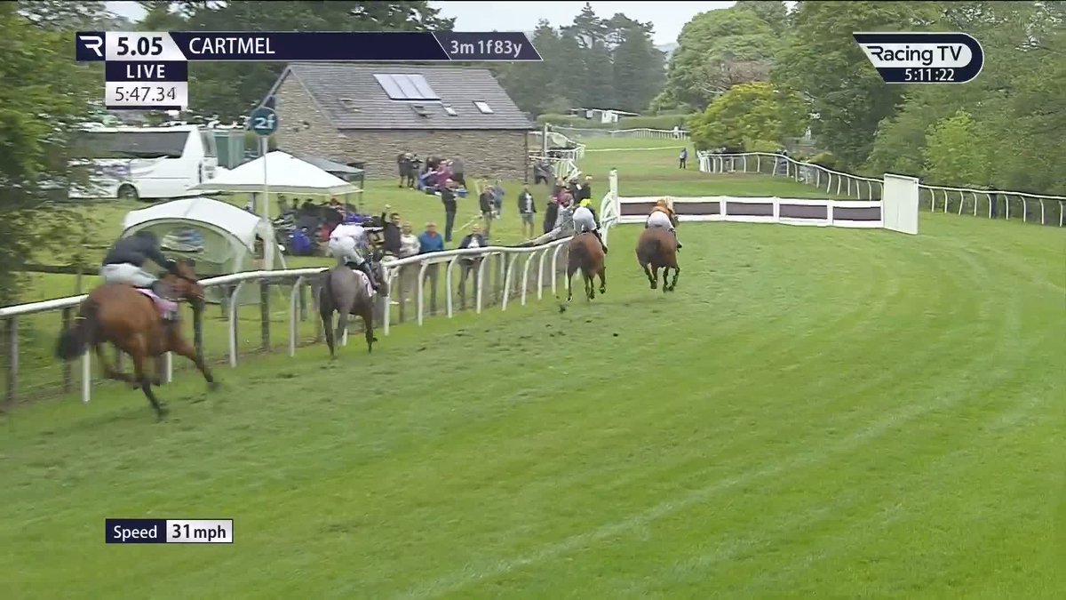 Earlier on the card, Grade 2 winner Springtime Promise wasn't for catching on her return in the Bowness Bay Brewing Mares' Handicap Hurdle for Fern and Fergal O'Brien Fergal O'Brien Racing