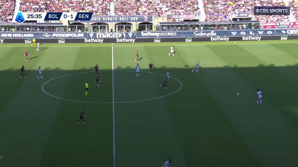 Genoa’s Lorenzo Venturino with a BRACE against Bologna on his Serie A debut 👏