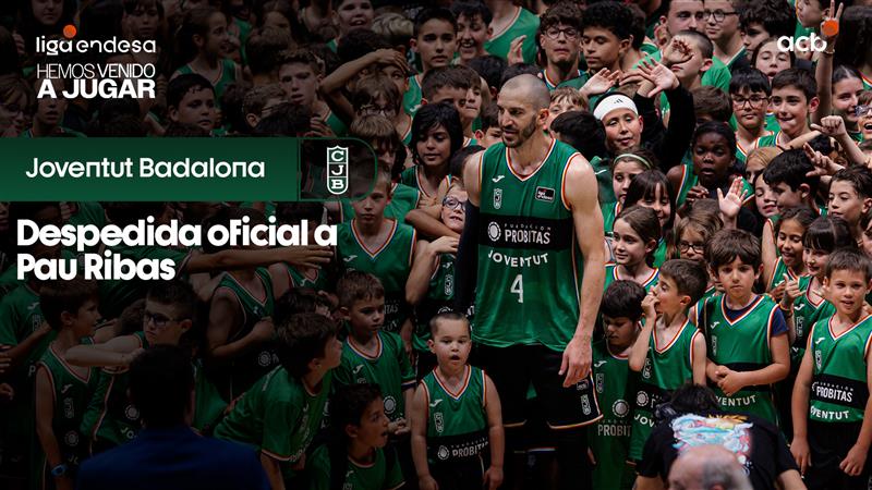 No será su último partido en el Olímpic de Badalona, pero despedirte así tras anunciar la retirada es algo muy especial. Acompañado de su familia, amigos y afición, Pau Ribas ©️ recibe este emocionante homenaje. Gracias leyenda. Dejas un legado muy importante 👏 #LigaEndesa