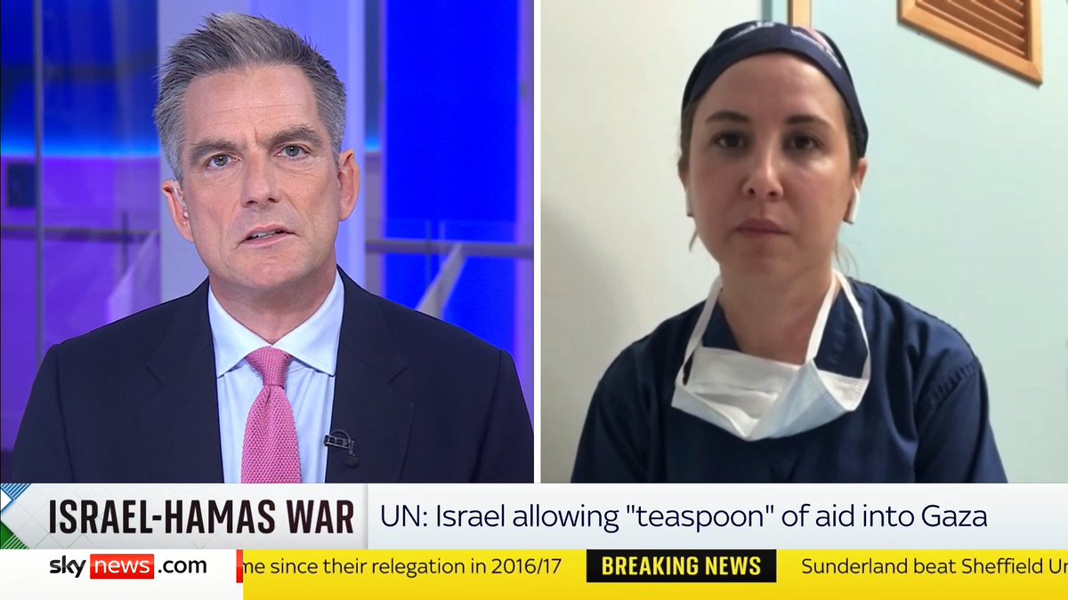 "They're so tiny, so little, so thin." Dr Tiziana Roggio, a surgeon volunteering at Gaza's Nasser Hospital, says she has been unable to operate on some children as they are so malnourished they may not survive surgery. Latest: 📺 Sky 501 and Virgin 602