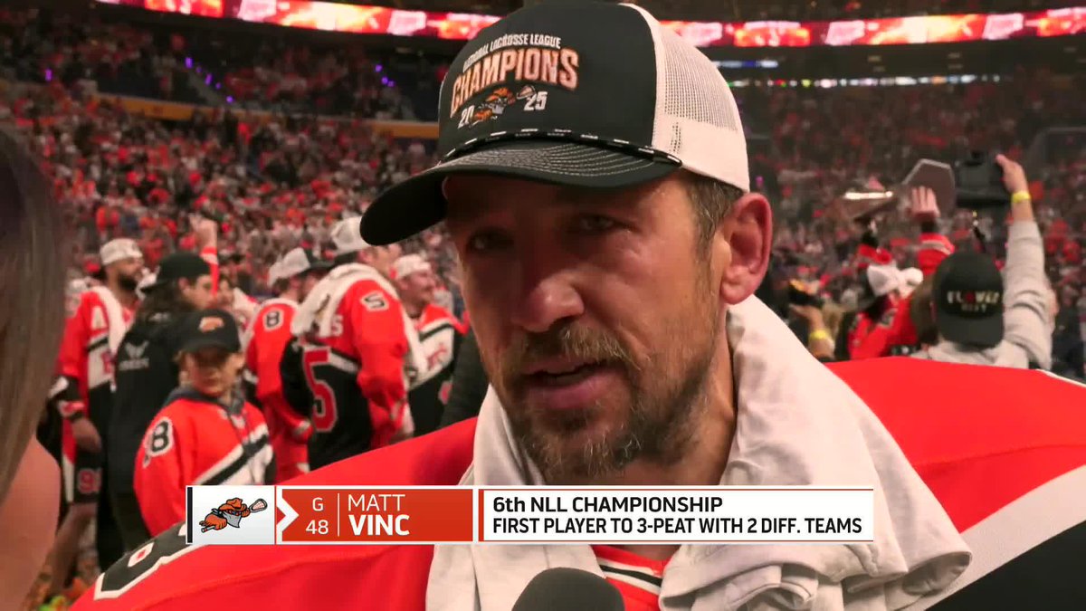 Make that SIX championships for Matt Vinc, and TWO Three-Peats ๐ฑ Buffalo Bandits