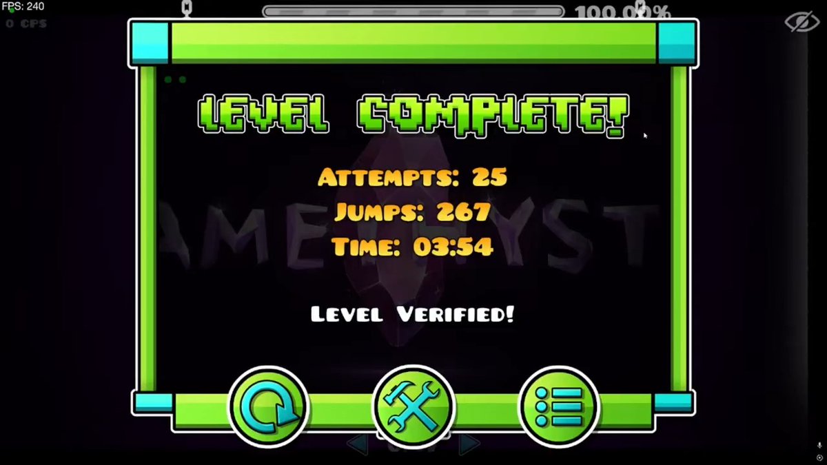 Top player Kane Ready has just verified 'Amethyst', a new Top 1, shortly after Zoink verified 'Thinking Space II' — both now standing as new hardest levels in Geometry Dash! 🏆