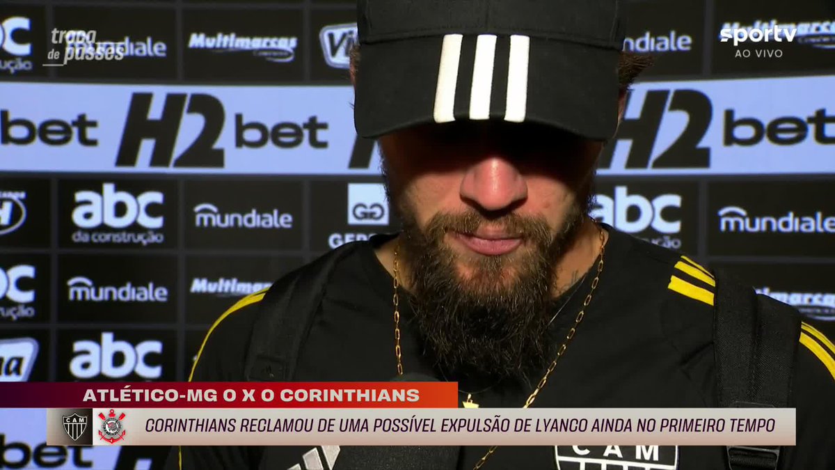 Lyanco admite que deveria ter sido expulso em Atlético-MG 0 x 0 Corinthians.