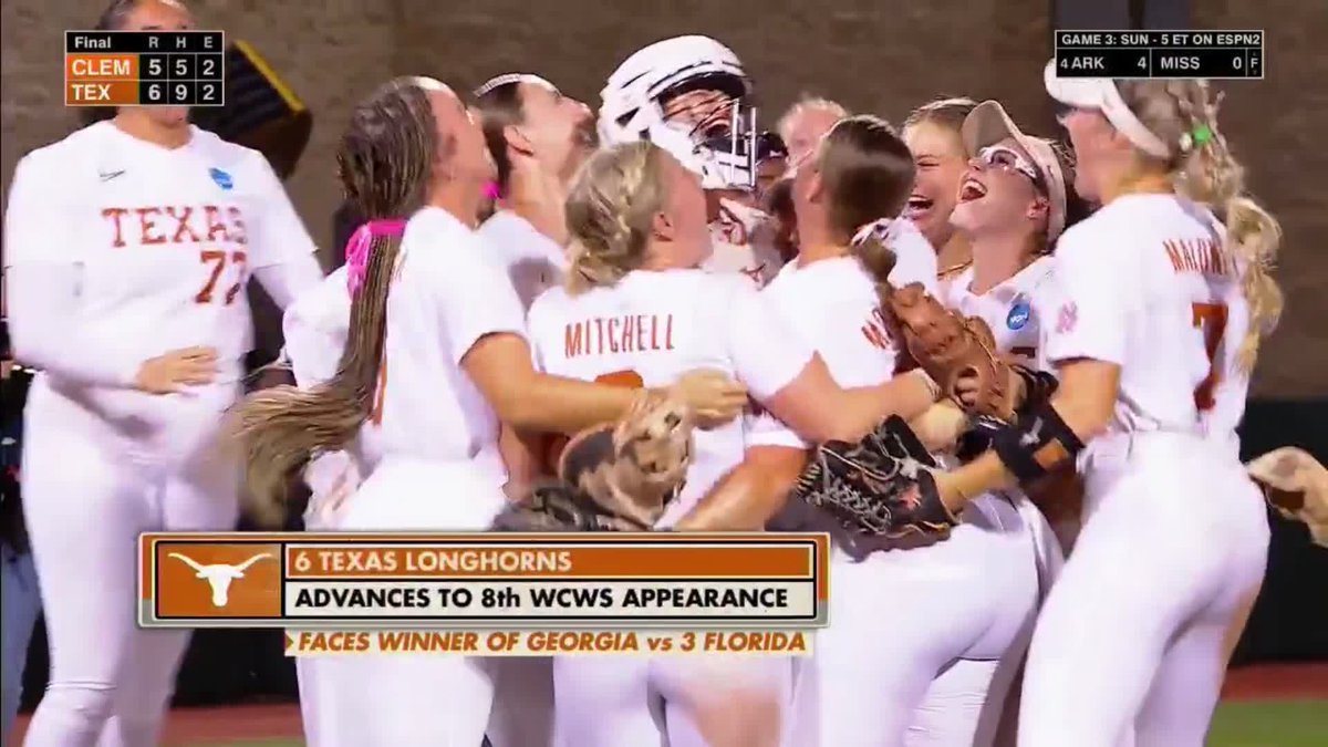 .Texas Softball ADVANCES TO THEIR 8TH #WCWS APPEARANCE 🔥 #RoadToWCWS x 🎥 ESPN