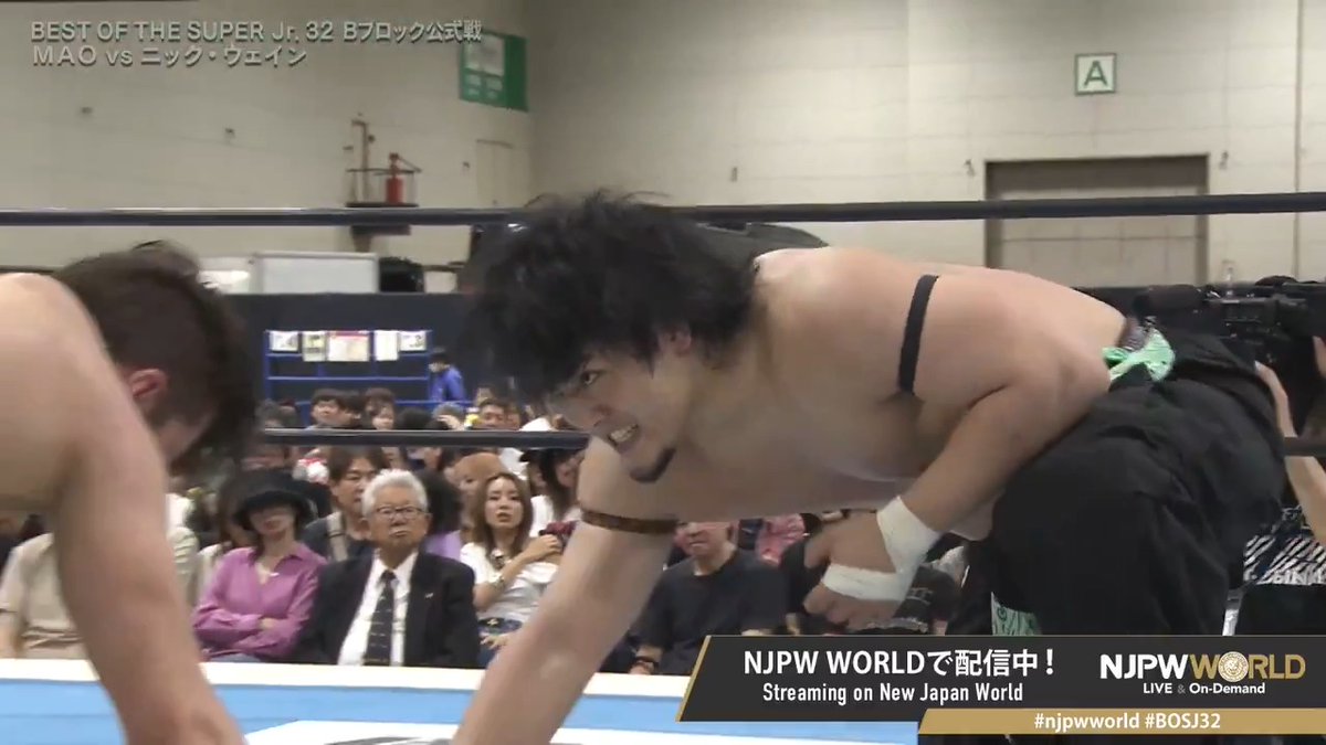 4度目の対戦となるMAOとウェインは互いの裏を読み合う一進一退の攻防を展開！ 🔽NJPW WORLDで生配信中！ #BOSJ32 #ddtpro