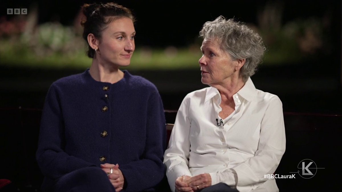 "It feels completely normal" Actor Dame Imelda Staunton and her daughter actor Bessie Carter reflect on playing a mother and daughter on stage #BBCLauraK