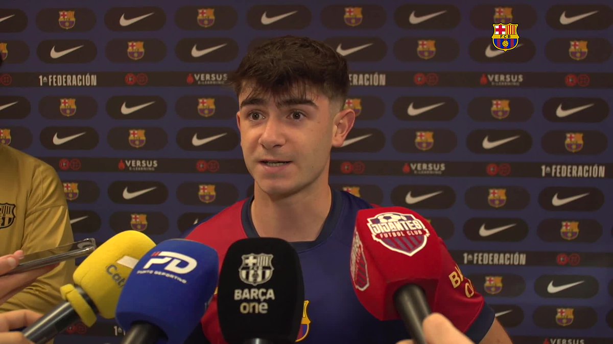 🎙 𝗔𝗹𝗲𝗶𝘅 𝗚𝗮𝗿𝗿𝗶𝗱𝗼 🔊 Les declaracions del capità del #BarçaAtlètic al final del partit contra l'Unionistas: "Estic orgullós del meu equip, ho hem intentat fins al final" 💙❤