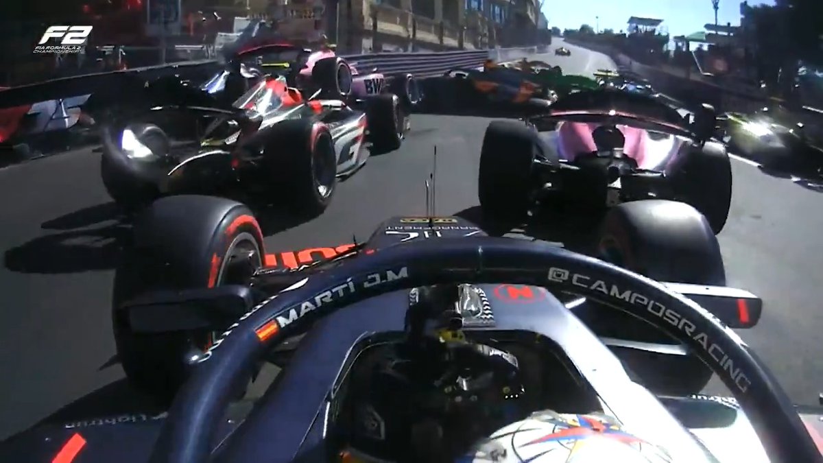 Jump onboard with the drivers to find out how they saw the turn one crash 👀💥 #F2 #MonacoGP