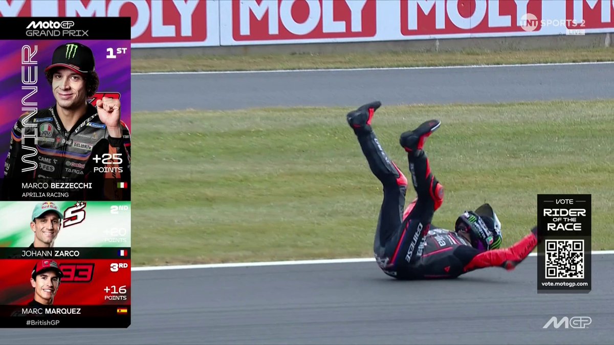 Rider down 😂 SIMPLY THE BEZ 💪 #MotoGP | #BritishGP | Live on TNT Sports and Discovery+