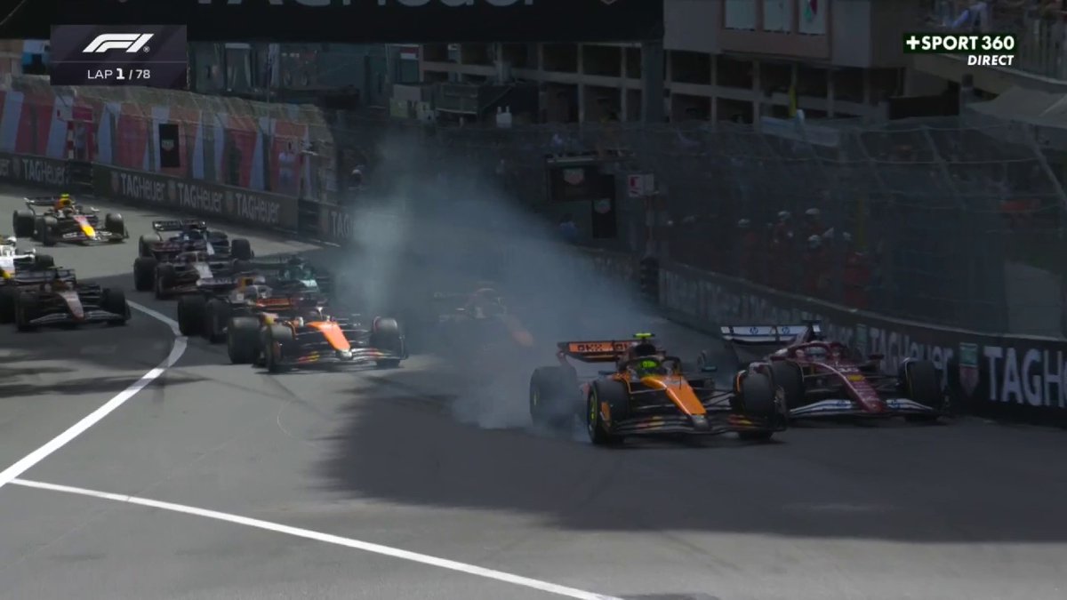 Le #MonacoGP est lancé ! 🏁 Tout se passe plutôt bien au départ, sauf pour Bortoleto qui se retrouve dans le mur au Portier ! 🟡 Virtual Safety Car #F1