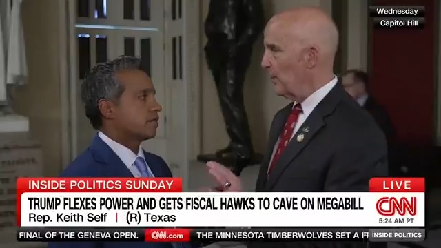 "Ehhh." Manu Raju caught up with Republican fiscal hawks who had warned President Trump's megabill would drive up the national debt -- only to then vote yes. #InsidePolitics