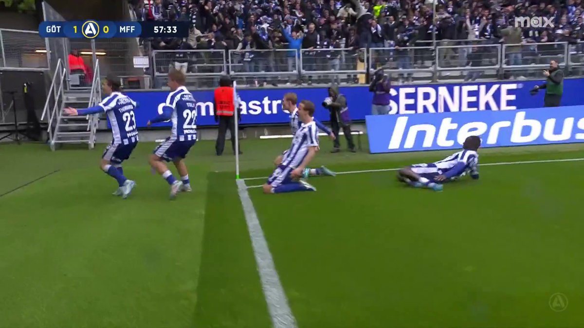 1-0 IFK Göteborg! Kolbeinn Thordarson ger hemmalaget ledningen mot Malmö FF! 🔵⚪ 📲 Se matchen på Max och Kanal 5