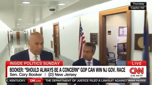 NEW: "It should always be a concern." Sen. Cory Booker tells Manu Raju there's a chance a Republican could win this year's New Jersey gubernatorial race -- and that the Democratic primary next month has been "the most competitive" he can remember. #InsidePolitics