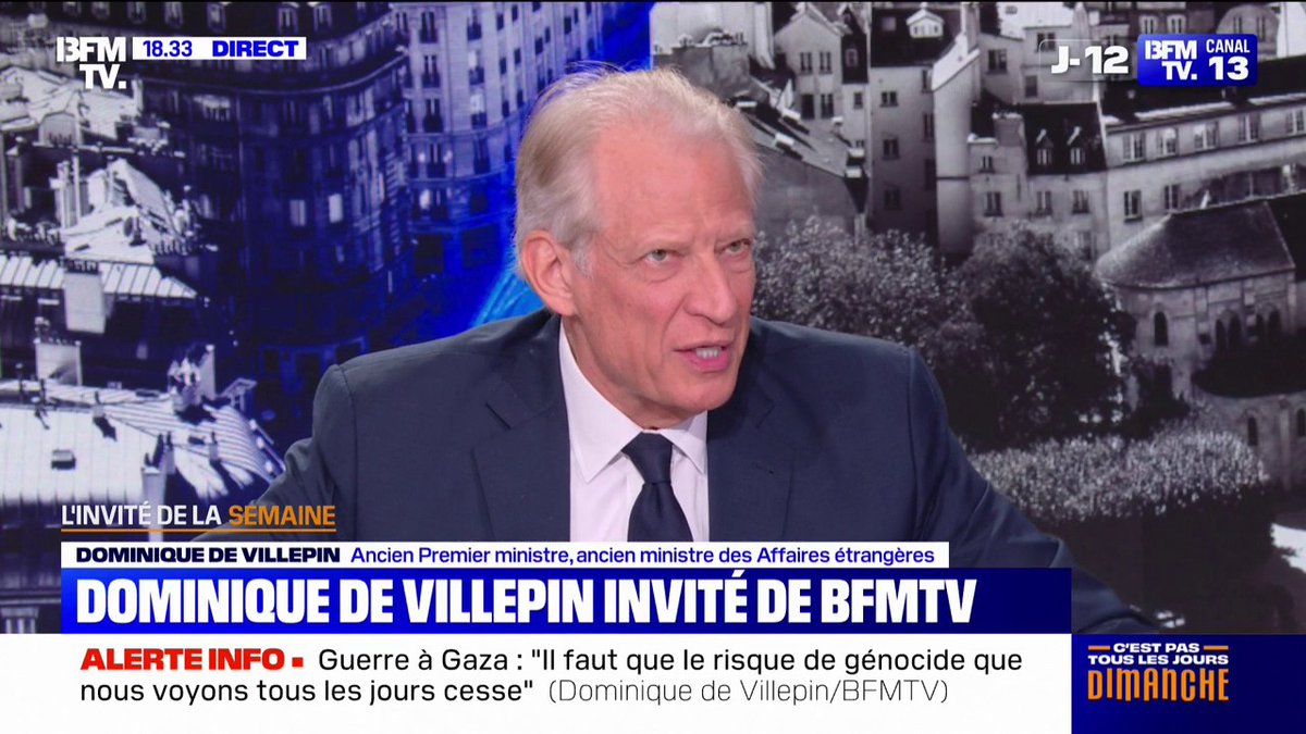 💬 "Il ne faut pas saisir les occasions pour stigmatiser une communauté", déclare Dominique de Villepin à propos du rapport sur les Frères musulmans en France