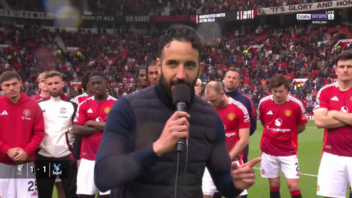 🗣️ "I want to apologise for this season, I know you are really disappointed with me and the team... The good days are coming!" Ruben Amorim's end-of-season speech, with reaction from Richard Keys & Andy Gray 👀 #beINPL #MUFC