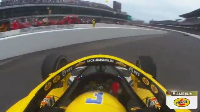 Here's an on-board look at what happened during Scott McLaughlin's crash during the pace laps of the #Indy500