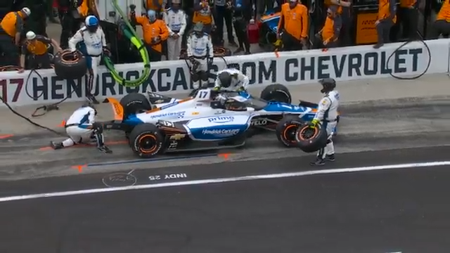 A disastrous pit stop for Kyle Larson and the No. 17 team. #Indy500