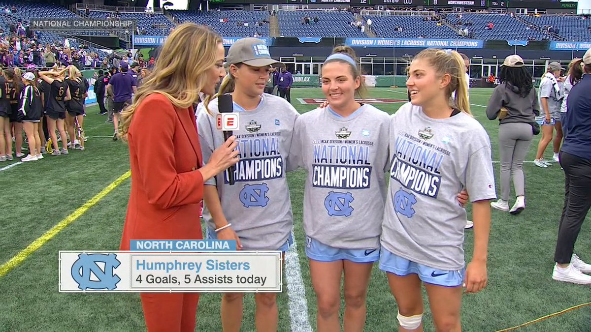 The Humphrey sisters on an undefeated national championship season with UNC Women's Lacrosse ❤️