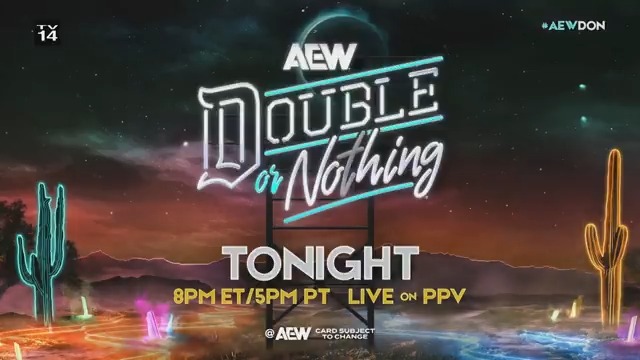 👀 EXCLUSIVE LOOK at the AEW Double or Nothing cold open before the event TONIGHT! Tune in for the #AEWDoN Buy In starts at 6:30pm ET/3:30pm PT on YouTube! Don't miss AEW Double or Nothing LIVE on PPV at 8pm ET/5pm PT, TONIGHT!0