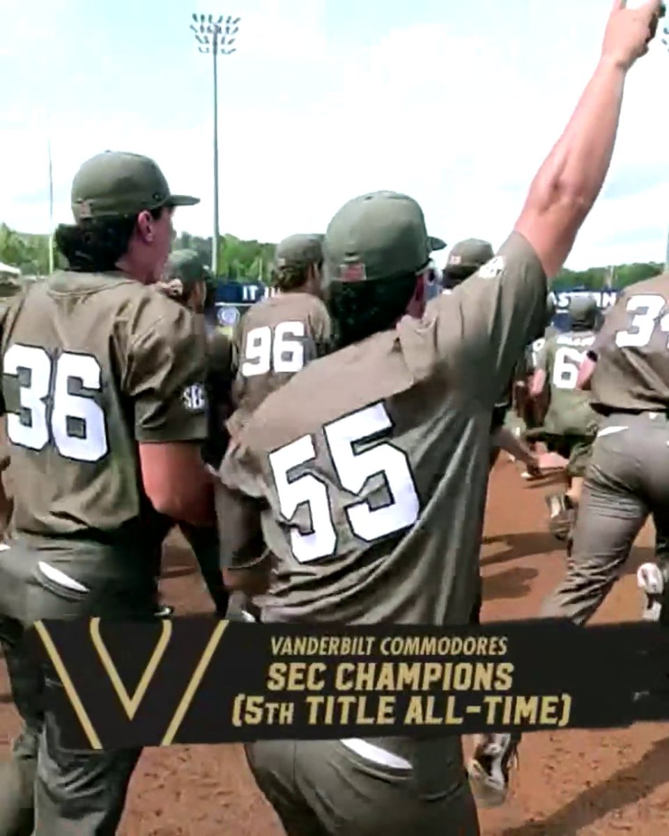 VANDERBILT BRINGS HOME ANOTHER SEC TOURNAMENT TITLE 🏆 It's the FIFTH conference championship in Vanderbilt Baseball history!