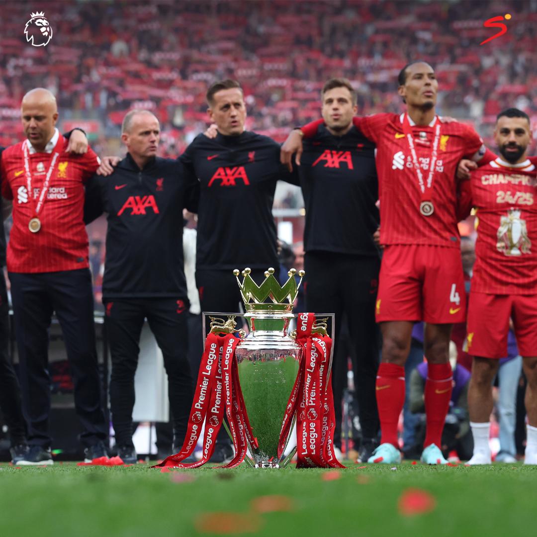 𝐘𝐨𝐮 𝐧𝐞𝐯𝐞𝐫 𝐰𝐚𝐥𝐤 𝐚𝐥𝐨𝐧𝐞 🎶✨ Anfield at full voice on Coronation day 👑🏆 #PL | #SSPL