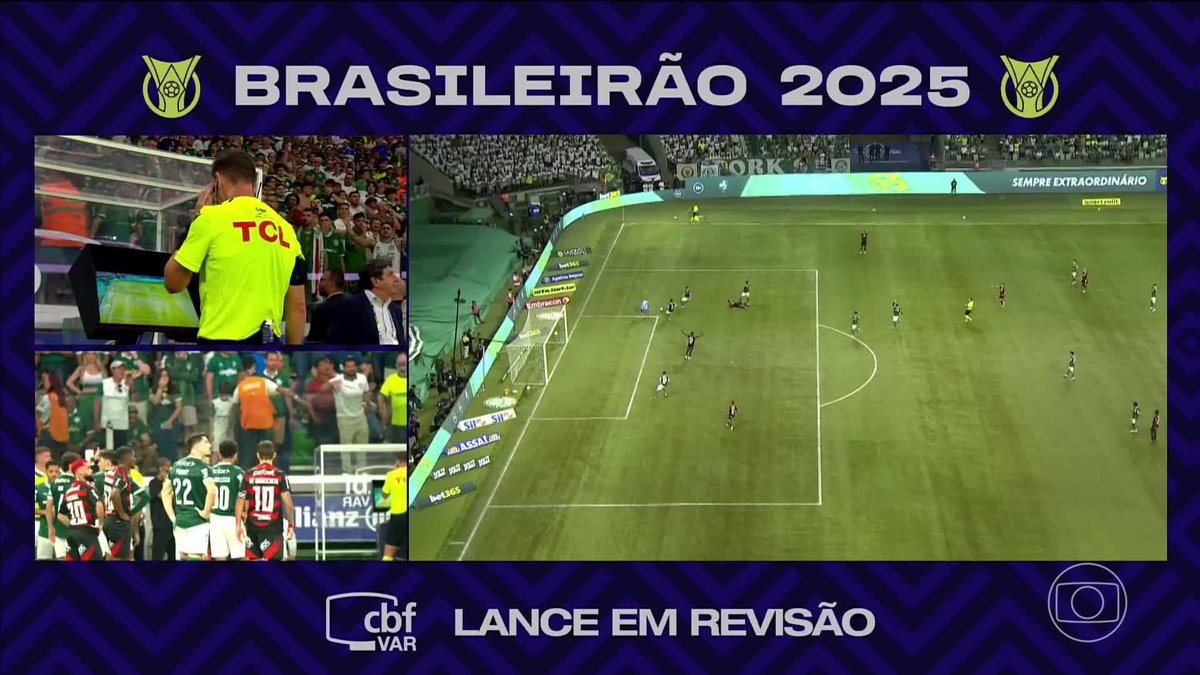 O pênalti marcado para o Flamengo contra o Palmeiras. Pênalti ou lance normal? 🎥 TV Globo 📺 | ge
