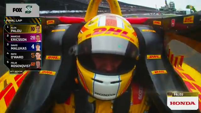 WATCH IT AGAIN: The final lap of the 2025 #Indy500 on FOX. Alex Palou wins his first career oval race and his first Borg-Warner Trophy.