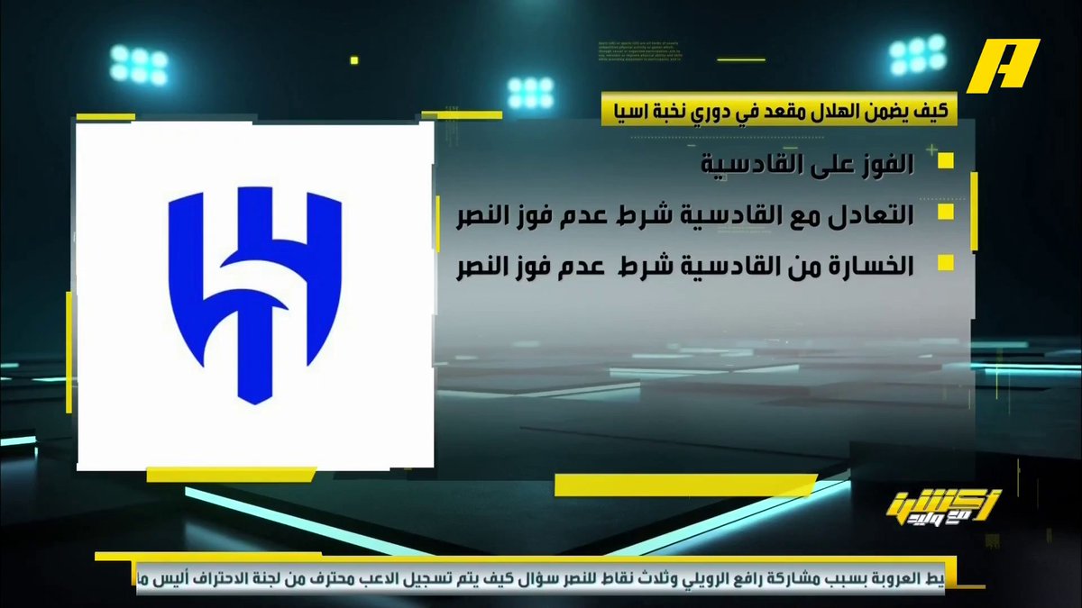 📊 | ماهي الحسابات التي تؤهل إلى نخبة آسيا بين الهلال والنصر ؟ هاني الداود: الهلال متأهل بنسبة 90% برنامج #أكشن_مع_وليد - يوميا الساعة 11:30 مساءً بتوقيت السعودية على #MBCAction