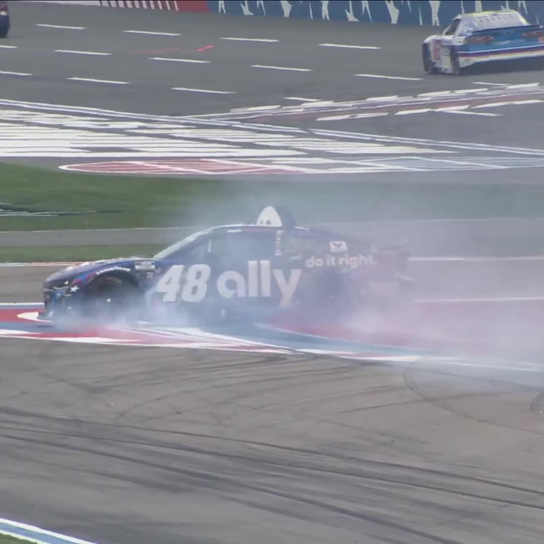 The No. 48 with late trouble in the closing laps of Stage 1!