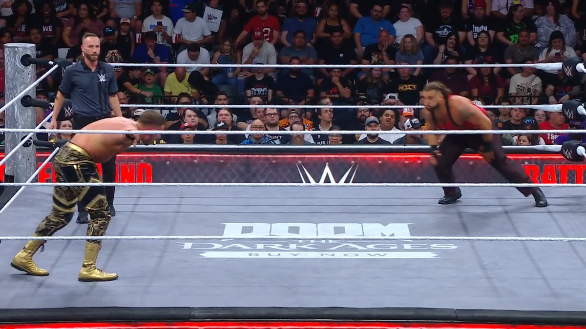 What is going on?! Tony D’Angelo just had a realization and stopped going after STACKS 💵... 😳 #WWEBattleground