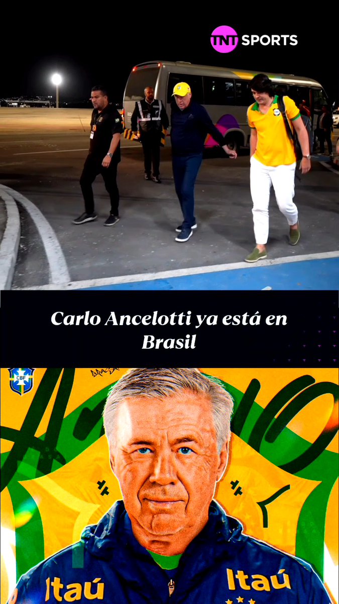 LLEGÓ CARLETTO 🇧🇷 Carlo Ancelotti ya está en Brasil para hacerse cargo de la selección brasileña. ¿Cómo le irá? 📹 CBF