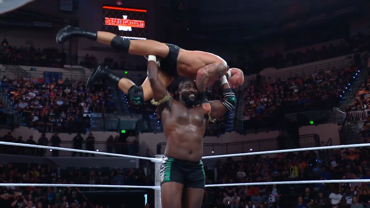 .Oba Femi wwe has an answer for EVERYTHING! 😳 #WWEBattleground