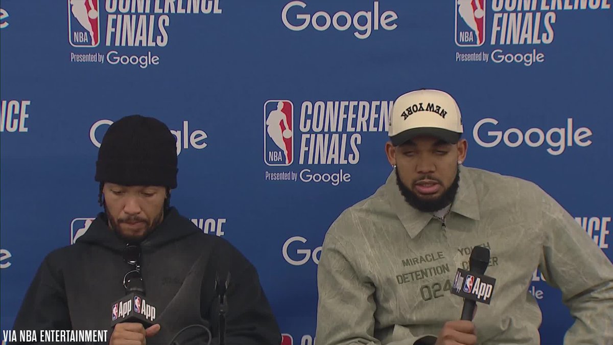 Karl-Anthony Towns credits his teammates putting him in great spots to succeed when asked about his performance tonight: