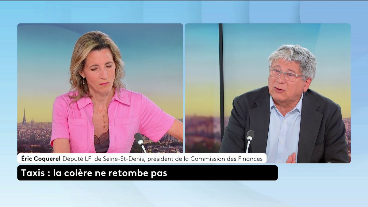 🔴🗣 "Arrêtons d'attaquer ceux qui travaillent pour cautionner les recettes en moins" Éric Coquerel, député LFI, s'exprime sur la mobilisation des taxis qui demandent une réforme complète de la tarification dans le transport de patients. 📺#franceinfo #canal27