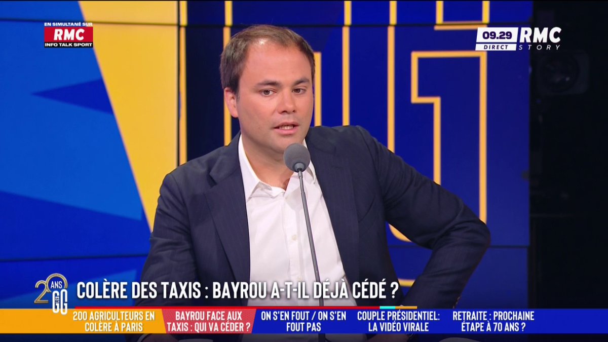 🚕 Fronde des taxis : Bayrou a-il-déjà cédé ? 🗣️ Charles Consigny : "Il n'y a aucune raison que nos taxis deviennent des fonctionnaires de la sécurité sociale. Il faut serrer la vis sur les dépenses publiques. C'est une manne confortable sur le dos des Français." #GGRMC