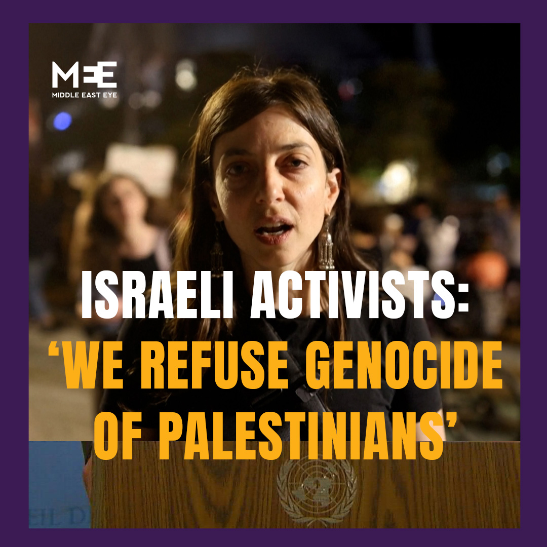 “We're here to say we refuse the bombing of civilians, we refuse starvation, we refuse war crimes, we refuse the genocide and ethnic cleansing of Palestinians.” Israeli anti-war activists clashed with police during a demonstration against the war on Gaza in Tel Aviv on Sunday.